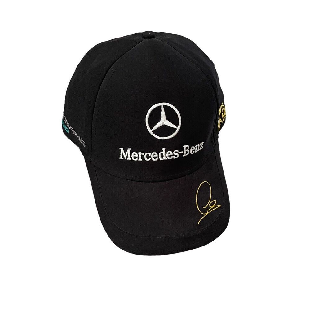 Mercedez-Benz AMG Petronas Lewis Hamilton Puma‎ Black Strapback Hat Cap OS euc